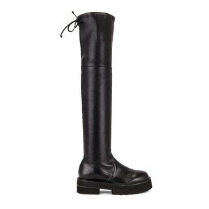 $1100 Stuart Weitzman Lowland Ultralift Over The Knee Boot BLACK 7.5 B (PB3)